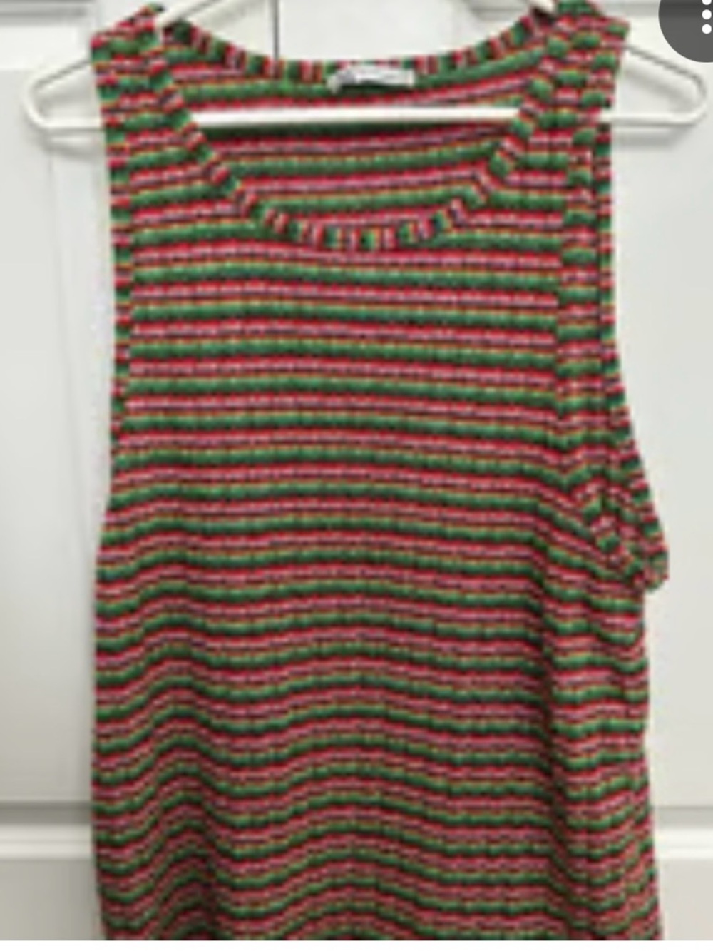 ZARA Multicolor Crochet-Style Knit Top in Green, Red, Yellow, Purple